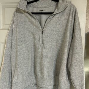 Torrid Light Gray Zip-Up Pullover